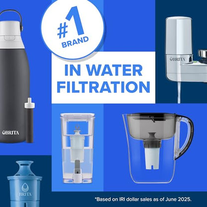 Brita Large 10-Cup Water Filter Pitcher, WQA NSF/ANSI Certified, Removes Chlorine Taste & Odor, Reduces Zinc, Copper & Mercury, 1 Standard Filter, Lasts 2 Months, Bright White