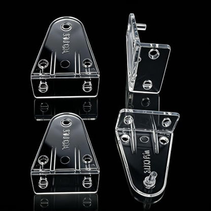 2 Inch Hold Down Brackets, Clear Plastic Blinds Bottom Rail Hold Clips Replacement Blind Parts with Install Screws for Horizontal Blinds Shades Window Doors (4 Pack )