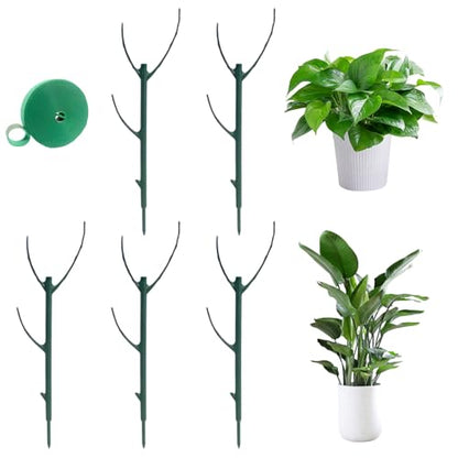 5 Pack Stackable Plant Support Stakes, Stackable Monstera Plant Support Stakes for Indoor Outdoor Plants, Stem Holder Structures Frame, Plant Sticks for Vine Training Stem Stabilization