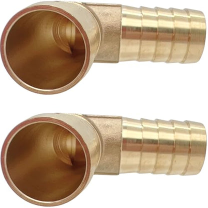 2PCS Brass 3/4" x 3/4" Hose Barb Fitting Barbed 90 Degree Elbow Connector L Right Angle Barbed Fitting by CX WONDERLAND - size: 3/4" Hose Barb