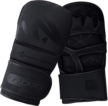 RDX MMA Hybrid Sparring Gloves, Maya Hide Leather, Open Ventilated Palm, Padded Mitts Martial Arts Kickboxing Muay Thai Training Cage Fighting, Men Adult, Punching Bag and Pads Workout - size: X-Large