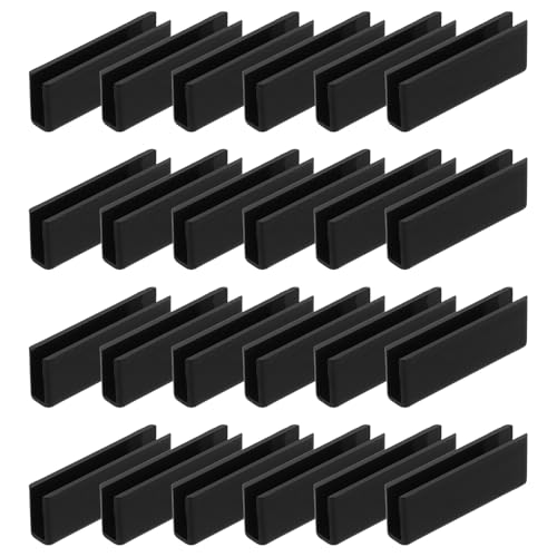 uxcell 24Pcs Plastic Glass Connector, Suitable for 5mm Thick 180 Degree Glass to Glass Clamp, Fixing Bracket Rimless Clip Holder for Aquarium Fish Tank Display Shelves, Black - color: Black, size: 5mm