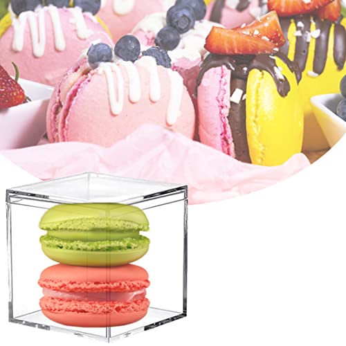 Clear Acrylic Candy Box with Lid Acrylic Decorative Boxes Acrylic Square Cube for Vanity Jewelry Accessories - size: 2.6 x 2.6 x 2.6 Inch
