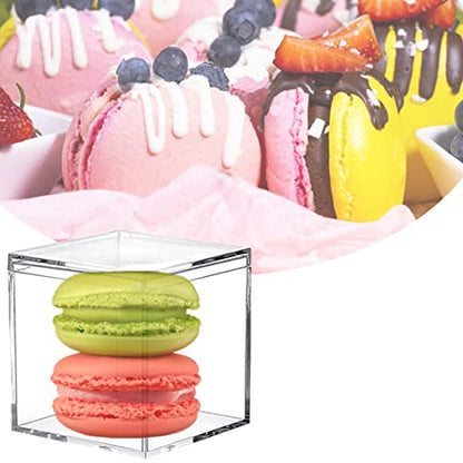 Clear Acrylic Candy Box with Lid Acrylic Decorative Boxes Acrylic Square Cube for Vanity Jewelry Accessories - size: 2.6 x 2.6 x 2.6 Inch