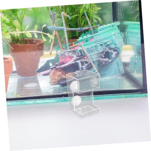 PRETYZOOM Aquarium Fish Feeder Feeding Tube with Suction Cup, Large Square Non-Floating Sinkable Fish Tank Accessory for Betta and Shrimp Feeding