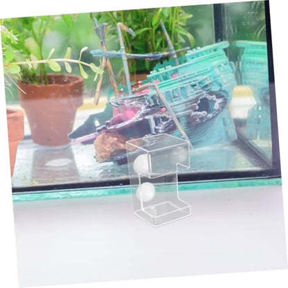 PRETYZOOM Aquarium Fish Feeder Feeding Tube with Suction Cup, Large Square Non-Floating Sinkable Fish Tank Accessory for Betta and Shrimp Feeding