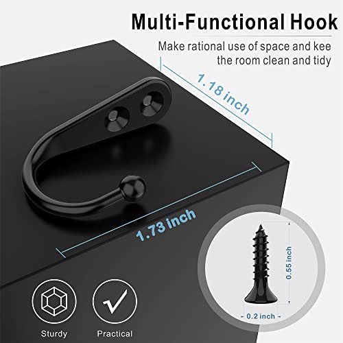 15-Pack Black Wall Mount Hooks for Hanging Coats & Towels - color: 15PCS Black Hooks