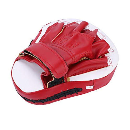 Curved Target Pad - PU Leather Kickboxing Strike for Muay Thai MMA Karate Sparring Training - color: flour