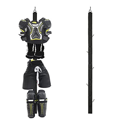 Hockey Hanger Portable Hanging Dryig Rack Hockey Gifts for Home and Outdoor Using in Ice Hockey Skating Football Camping Fishing 5 Hooks (Black) - color: Black