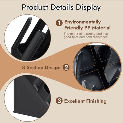 Disposable Paper Cup Dispenser, Lid Dispenser 8 Compartment PC Coffee Cup and Lid Storage Organizer for Countertop Bar, Beverage Cup, Kitchen, Breakroom Restaurant