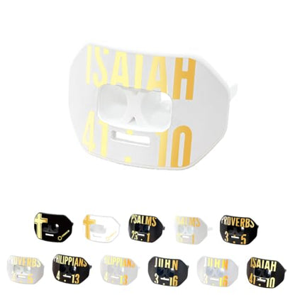 O Shield Vortex Graphic Football Mouth Guard, Isaiah 41:10 White - color: Isaiah 41:10 White