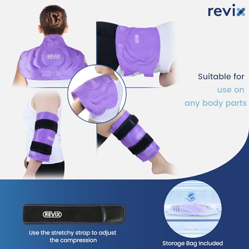 REVIX 20" XXXL Ice Pack for Knee Discomfort, Extra Large Cold Pack, Purple - style: Purple-1 Pack