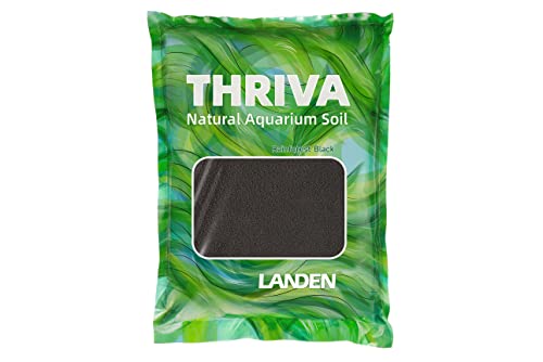 THRIVA Natural Soil Substrate for Natural Planted Aquarium, Plant or Shrimp Stratum, Clay Gravel and Stable Porous Substrate for Freshwater Aquarium, Rainforest Black 5L(10lbs),Small Size - size: S-1mm-5L