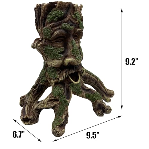 Large Aquarium Driftwood Decaying Trunk Terrarium Resin Hollow Tree Root Log Ornament Decoration Fish Tank Hideouts Climbing Habitat Accessories for Bearded Dragon Snake Chameleon Reptile