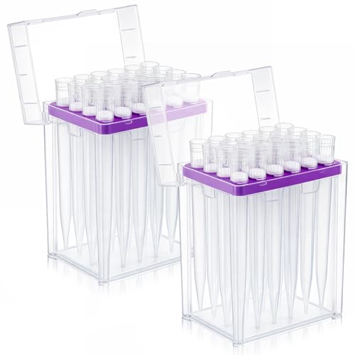 LemonRoad 2 Set 10ml Racked Laboratory Pipette Tips with Filter Include 48 Pcs Pipettor Tips for Laboratory, Universal Type, Clear