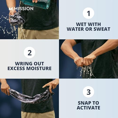 MISSION Max Plus Cooling Towel- Soft, Durable Microfiber - Cools Up to 3 Hours - UPF 50 Sun Protection - Machine Washable - color: Charcoal