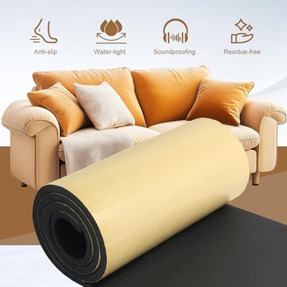 Eunice Sponge Neoprene Foam Sheet with Adhesive, 12 in x 118 in x 1/2 in Foam Rubber Roll Cut to Multiple Dimensions, High Density Rubber Padding for Shock Pad, DIY, Crafts - size: 12 in x 118 in x 1/2 in