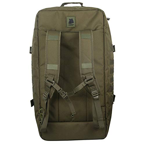 3 in 1 Tactical Travel Duffel Bag Backpack, Heavy Duty Gym Bag 85L,Green | Waterproof 600D nylon, internal collapsible dividers, weekend overnight travel, gym workout,military bag,(27x14x11)In - color: Green, size: 85L,(27x14x11)Inches