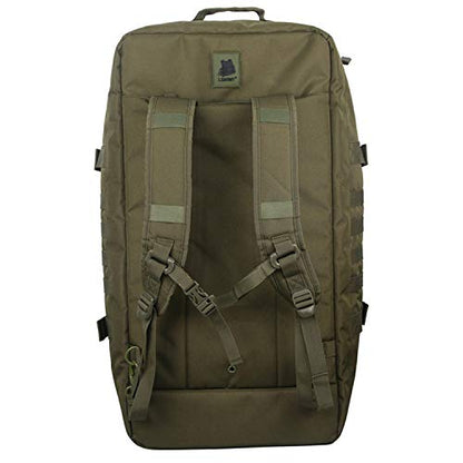 3 in 1 Tactical Travel Duffel Bag Backpack, Heavy Duty Gym Bag 85L,Green | Waterproof 600D nylon, internal collapsible dividers, weekend overnight travel, gym workout,military bag,(27x14x11)In - color: Green, size: 85L,(27x14x11)Inches