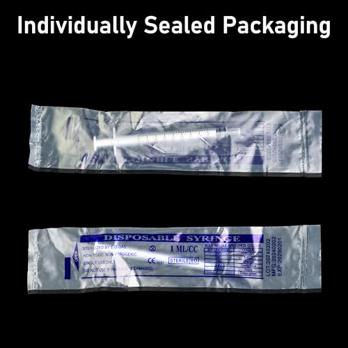 1ml/cc Syringe without Needle - 100PACK/Individually wrapped (1ml) - size: 1ml