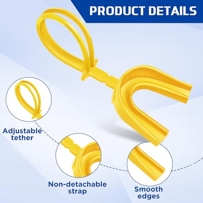 Dunzy 20 Pcs Football Mouth Guards with Strap Bulk - color: Yellow, size: Adult