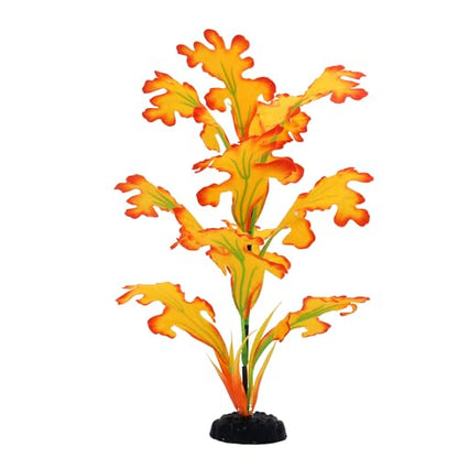 2-Pack 12 Inch Aquarium Silk Aquarium Plants, Artificial Plastic Plant for Small Tank, Goldfish, Fish Hides (Yellow, 12 Inch)