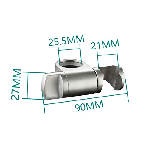 Adjustable Shower Head Holder for 25 mm Slide Bar, Stainless Steel Shower Bar Slider Holder Replacement Part Brushed Nickel, ST35 - color: Brushed Nickel
