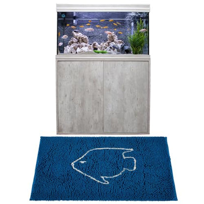 Aquarium Mat, 20x36 Inch Large Fish Tank Cleaning Pad, Super Absorbent Chenille Sponge Pad, Protects Furniture from Water & Scratches, Decorative Floor Mat for Fish Hobbyists