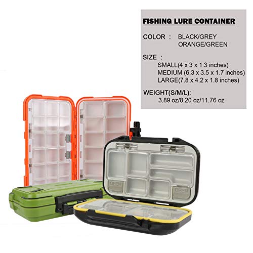 Fishing Lure Boxes, Waterproof Portable Tackle Box Organizer With Storing Tackle Set Plastic Storage - Mini Utility Lures Fishing Box, Small Organizer Box (Storage-O-M)