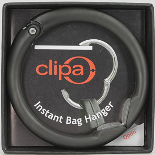 Clipa Bag Hangers The Ring that Opens into a Hook, Closes Automatically - color: Matte Black