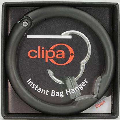 Clipa Bag Hangers The Ring that Opens into a Hook, Closes Automatically - color: Matte Black