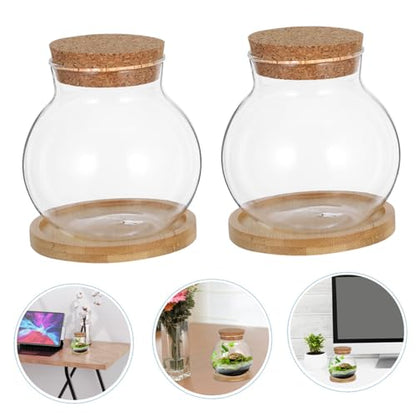 PRETYZOOM Glass Hydroponic Fish Tank with Mat Elegant Desktop Propagation Station for Plants for Home Office Decor Plant Lovers