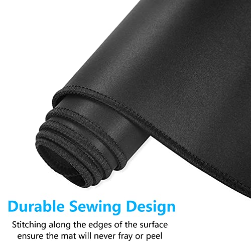 Dapesuom Large Mouse Pad, Extended Gaming Mouse Mat with Stitched Edges, Full Size Desk Mats with Non-Slip Base, Computer Big Desktop Keyboard Pad for Gamer, Laptop, Office, 23.6 x 11.8 in, Jet Black - color: Jet Black, size: 23.6L x 11.8W inches