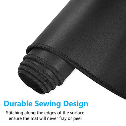 Dapesuom Large Mouse Pad, Extended Gaming Mouse Mat with Stitched Edges, Full Size Desk Mats with Non-Slip Base, Computer Big Desktop Keyboard Pad for Gamer, Laptop, Office, 23.6 x 11.8 in, Jet Black - color: Jet Black, size: 23.6L x 11.8W inches