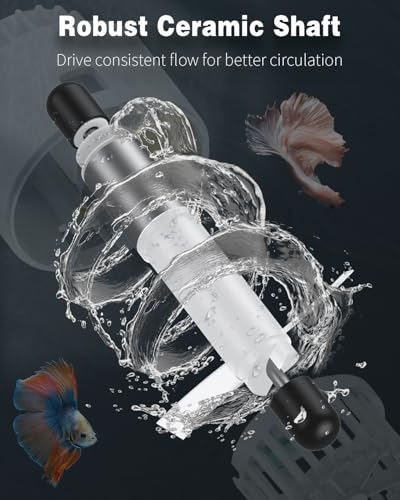 Pawfly Wave Maker for Aquarium, 800 GPH 3W Aquarium Powerhead, Quiet Submersible Wavemaker for Fish Tanks up to 50 Gallons, Water Circulation Pump with Strong Suction Cup Base - size: for Tanks up to 50 Gallons