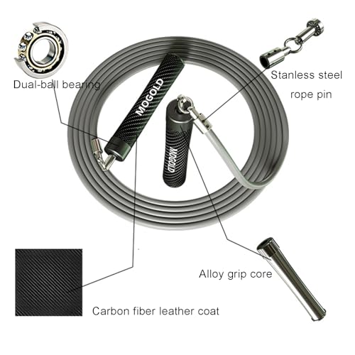 Weighted Jump Rope, 1LB - 3 Pre-Sized Lengths (M/L/XL) for Perfect Fit, No Adjustment Needed! Ergonomic Faux Leather Handle for HIIT, Strength, Cardio & Fat Burn - size: L - 9'0(User Height 5'7.5" - 6')