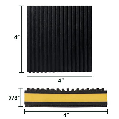 Flehomo Rubber Anti-Vibration Pads with EVA Foam Center, 4" x 4" x 7/8" Heavy Duty Isolator Pads for Air Conditioner, Air Compressor, Condenser Units, HVAC, Washer and Dryer, Pack of 4