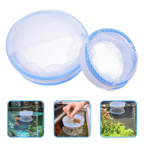 WOONEKY Aquarium Breeder Net Floating Fish Hatchery Tank, Nylon Mesh Isolation Box with Lid for Guppy Fry Separation and Spawning Nursery in Indoor Fish Tanks