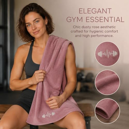 Microfiber Gym Bench Towel with Fitted Corner Hood, Pink - color: Pink