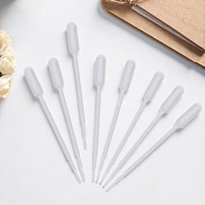 50Pcs Small Plastic Dropper Essential Oil Dropper Refillable Mini 1ML White Clear Crafts Eye Laboratory Liquid Calibrated Pipettes for Essential Oils Liquids Resin Activities Accessories - size: 5.51x0.47 inch(14x1.2cm)