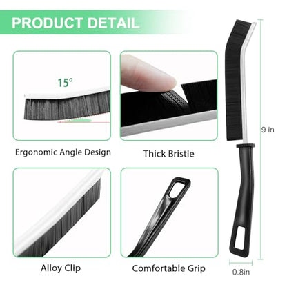 Crevice Cleaning Brush,Hard Bristle Grout Scrub Brushes Tool,Straw Cleaner Brush,Multifunctional Gap Cleaning Supplies Home Essentials for Household Use,Kitchen,Window,Bathroom,Corners(12PCS)
