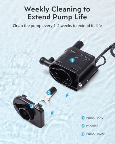 Fish Tank Pump Replacement: Aquarium Accessories Small Ultra Silent Water Pump, ONLY Compatible with 2-Gallon URUQ Beta Fish Aquariums White (ASIN: B0DG8HPRX5, B0DG8G72V4) - color: White