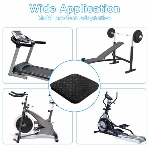 Non-Slip Treadmill Mat Pads, 4x4 Inch High Density Silicone Exercise Equipment Mat - Double-Sided Anti Vibration Pad for Treadmill, Walking Pad, Exercise Bike, Floor Protection - size: 6 PCS