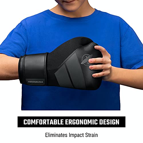 Hayabusa S4 Kids Boxing Gloves for Boys and Girls - color: Black, size: 6oz