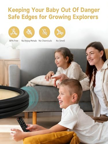 Extra Wide Thick Edge Protectors for Baby, Pre-Taped 6.56ft Foam Guard | 7.9''W Corner Protector, 0.47'' Thick Soft Rubber Foam Padding for Fireplace Table Stair Wall, Waterproof, Black