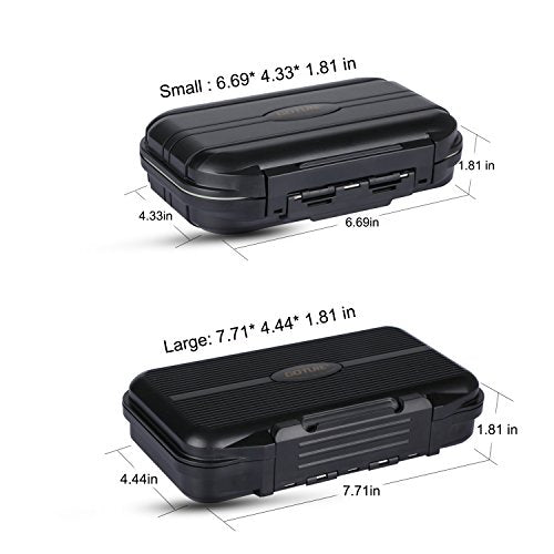 Goture Small Fishing Tackle Box Organizer with Waterproof Technology Fixed Compartments Clear Plastic Lure Bait Storage Case for Saltwater and Freshwater Anglers 7.71 x 4.44 x 1.81 Inches Black