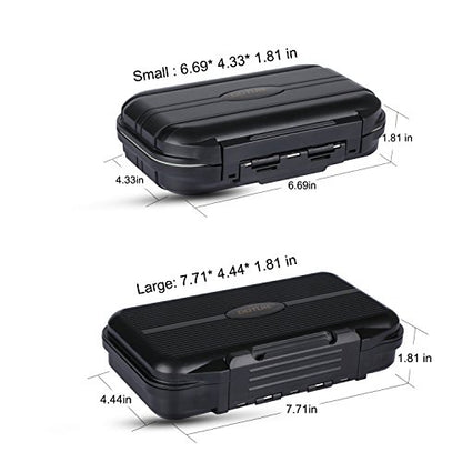 Goture Small Fishing Tackle Box Organizer with Waterproof Technology Fixed Compartments Clear Plastic Lure Bait Storage Case for Saltwater and Freshwater Anglers 7.71 x 4.44 x 1.81 Inches Black