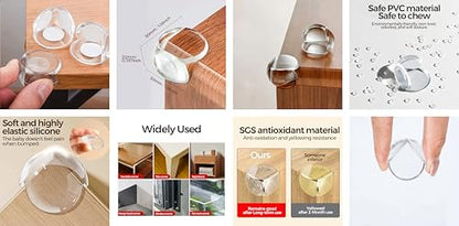 10Pcs Table Corner Protectors,Corner Guards,Clear Edge Safety Bumpers to Cover Sharp Furniture,Drawers,Cabinets, Round