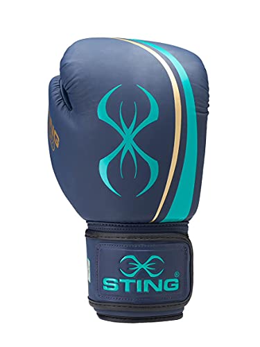 STING Aurora Women's Boxing Gloves - color: Navy/Gold, size: 12 Oz