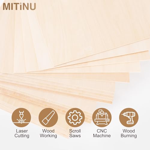 55 Pack Basswood Sheets for Crafts,12"x12"x1/12 2mm Thick Plywood Sheets with Smooth Surfaces-Unfinished Squares Wood Boards for Laser Cutting, Wood Burning, Architectural Models, Staining - size: 55 Pack -12X12X1/12 Inch